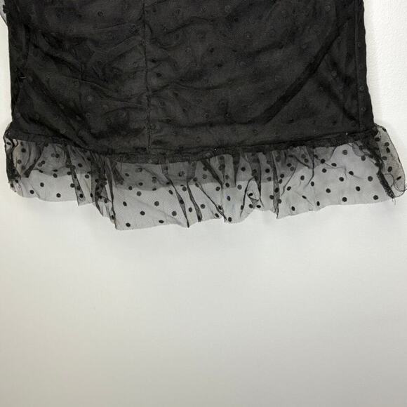 Missguided Witchy Goth Black Sheer Sleeve LBD Mini Dress Sz 6 - Picture 4 of 8